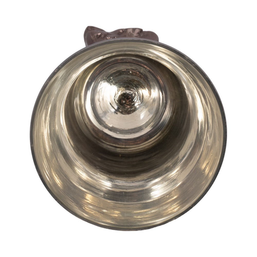 Calyn Accent Vase | Chalice Sculptural Aluminum | Metallic Glass 15"