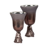 Calyn Accent Vase | Chalice Sculptural Aluminum | Metallic Glass 15"