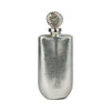 Metallic Bottle Tabletop Decor w Round Topper | 16" | Silver Aluminium