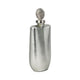 Metallic Bottle Tabletop Decor w Round Topper | 16" | Silver Aluminium