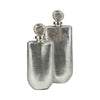 Metallic Bottle Tabletop Decor w Round Topper | 16" | Silver Aluminium