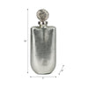 Metallic Bottle Tabletop Decor w Round Topper | 16" | Silver Aluminium