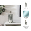 Metallic Bottle Tabletop Decor w Round Topper | 16" | Silver Aluminium