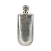 Decorative Bottle with Luxe Sphere Topper | 19" Metallic Silver Glass