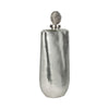Decorative Bottle with Luxe Sphere Topper | 19" Metallic Silver Glass