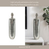 Decorative Bottle with Luxe Sphere Topper | 19" Metallic Silver Glass