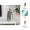 Decorative Bottle with Luxe Sphere Topper | 19" Metallic Silver Glass
