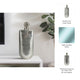 Decorative Bottle with Luxe Sphere Topper | 19" Metallic Silver Glass