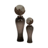 Harti Floor Vase | Tapered Profile | Multitone Silver | 44" Glass-Aluminum