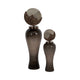 Harti Floor Vase | Tapered Profile | Multitone Silver | 44" Glass-Aluminum