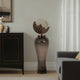 Harti Floor Vase | Tapered Profile | Multitone Silver | 44" Glass-Aluminum