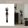 Harti Floor Vase | Tapered Profile | Multitone Silver | 44" Glass-Aluminum