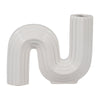 Sculptural Looped Flower Vase | 6" | White Ceramic S Shaped Design
