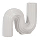 Sculptural Looped Flower Vase | 6" | White Ceramic S Shaped Design