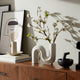 Sculptural Looped Flower Vase | 6" | White Ceramic S Shaped Design