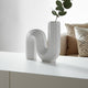 Sculptural Looped Flower Vase | 6" | White Ceramic S Shaped Design