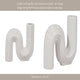 Sculptural Looped Flower Vase | 6" | White Ceramic S Shaped Design