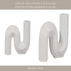 Sculptural Looped Flower Vase | 6" | White Ceramic S Shaped Design
