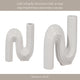 Sculptural Looped Flower Vase | 6" | White Ceramic S Shaped Design