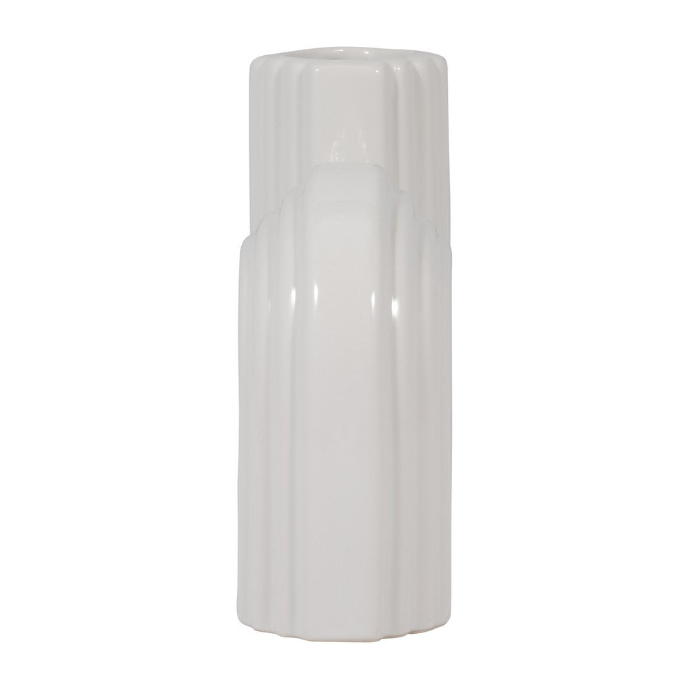 Sculptural Looped Flower Vase | 6" | White Ceramic S Shaped Design