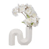 Sculptural Looped Flower Vase | 6" | White Ceramic S Shaped Design