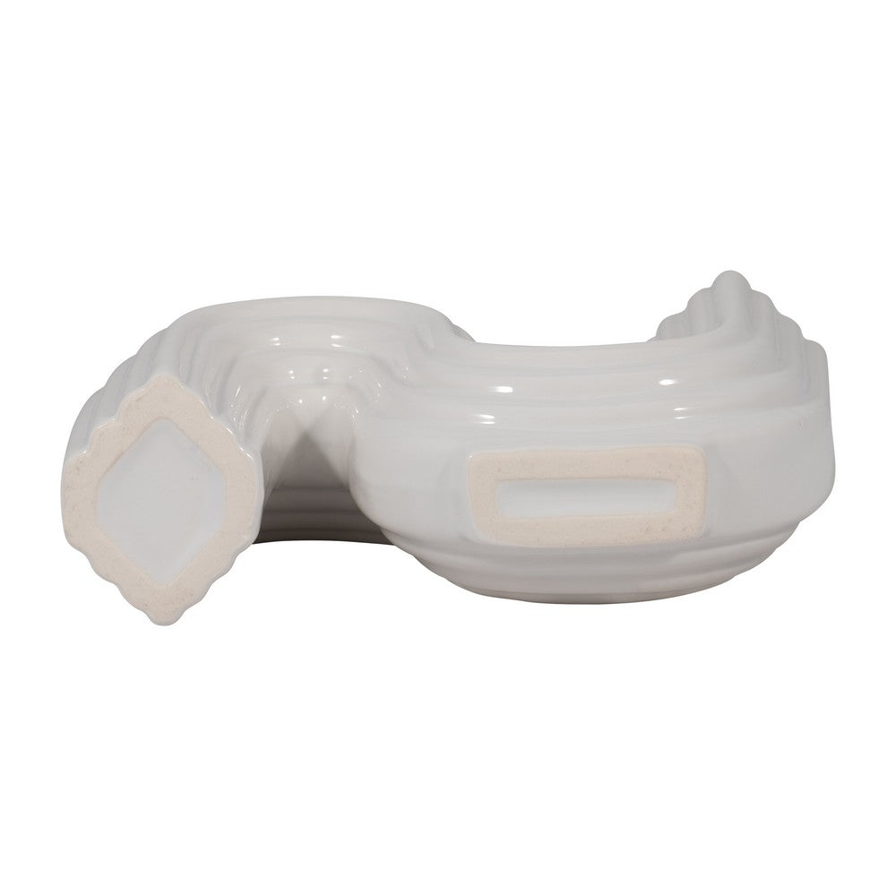 Sculptural Looped Flower Vase | 6" | White Ceramic S Shaped Design