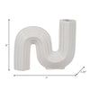 Sculptural Looped Flower Vase | 6" | White Ceramic S Shaped Design