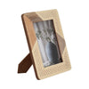 Photo Frame for 5x7 Portrait | Woven Design | Natural Brown & Ivory