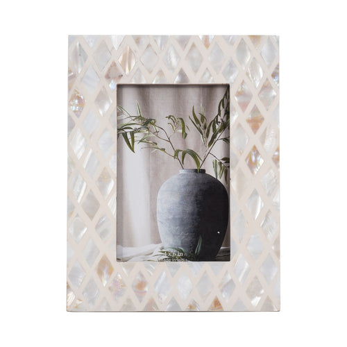 Quon 4x6 Photo Frame with Bright Diamond Capiz Shell Inlay | Ivory 9"