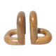 Minimalist Wood Bookend Set of 2 | Natural Brown Mango Wood Loops