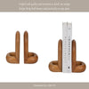 Minimalist Wood Bookend Set of 2 | Natural Brown Mango Wood Loops