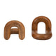 Minimalist Wood Bookend Set of 2 | Natural Brown Mango Wood Loops