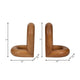Minimalist Wood Bookend Set of 2 | Natural Brown Mango Wood Loops