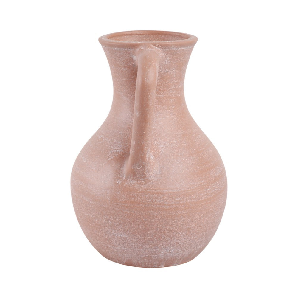 Antique Style Jug Vase with 2 Handles | Amphora Style | 11" Rustic Brown
