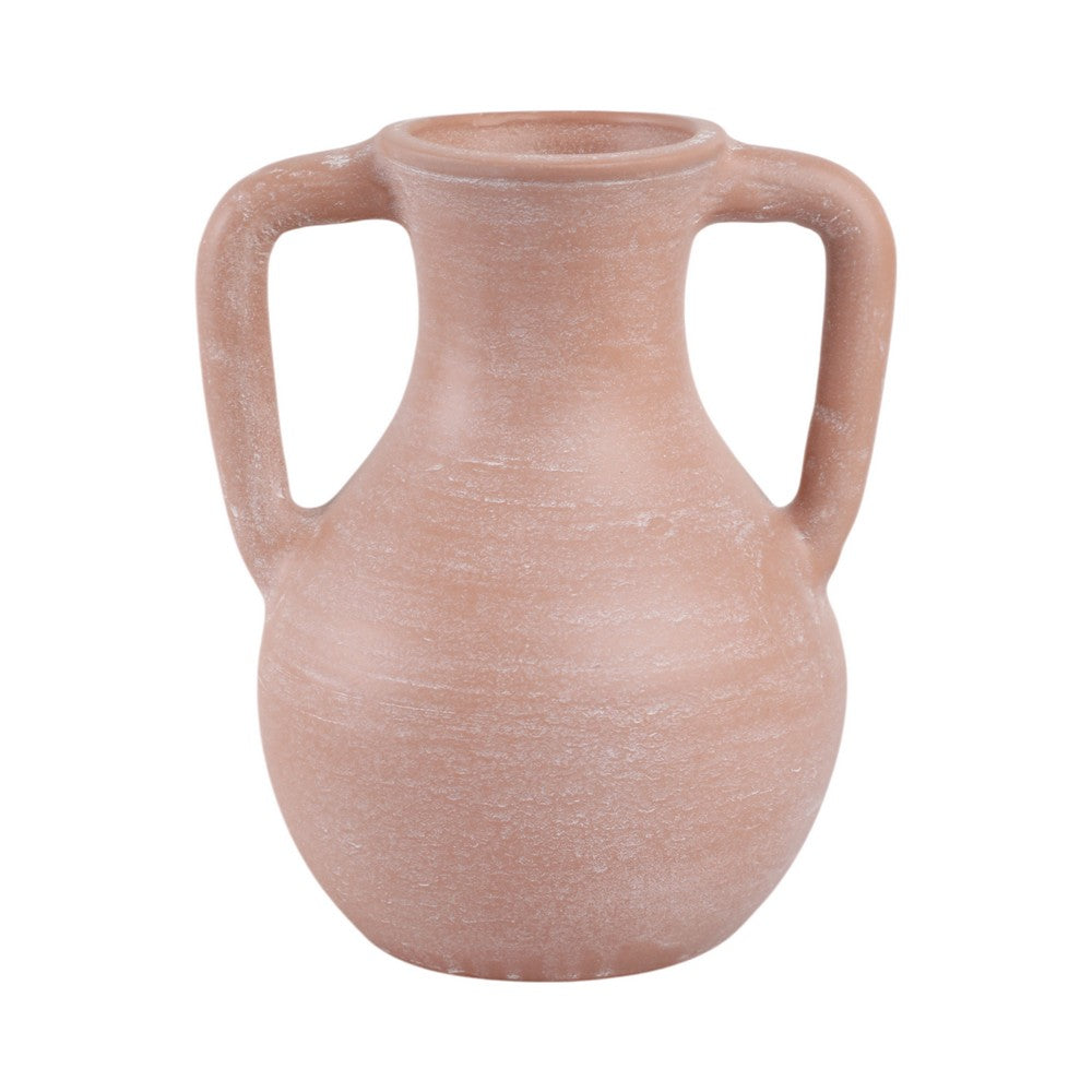 Antique Style Jug Vase with 2 Handles | Amphora Style | 11" Rustic Brown