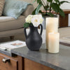 Antique Style Flower Vase w 2 Handles | 12" Black Terracotta