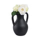 Antique Style Flower Vase w 2 Handles | 12" Black Terracotta