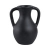 Antique Style Flower Vase w 2 Handles | 12" Black Terracotta