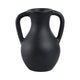 Antique Style Flower Vase w 2 Handles | 12" Black Terracotta