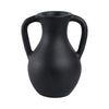 Antique Style Flower Vase w 2 Handles | 12" Black Terracotta