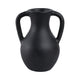 Antique Style Flower Vase w 2 Handles | 12" Black Terracotta