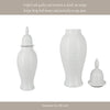 Ginger Jar with Lid | Ribbed Pattern | Classic Glossy White Ceramic | 12"