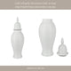 Ginger Jar with Lid | Ribbed Pattern | Classic Glossy White Ceramic | 12"