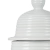 Ginger Jar with Lid | Ribbed Pattern | Classic Glossy White Ceramic | 12"
