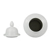 Ginger Jar with Lid | Ribbed Pattern | Classic Glossy White Ceramic | 12"