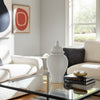 Temple Jar with Domed Lid & Finial | Ribbed Design | White Ceramic 18"