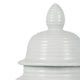 Temple Jar with Domed Lid & Finial | Ribbed Design | White Ceramic 18"