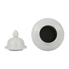 Temple Jar with Domed Lid & Finial | Ribbed Design | White Ceramic 18"