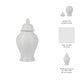 Temple Jar with Domed Lid & Finial | Ribbed Design | White Ceramic 18"