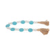 Hana Accent Garland | Blue & White Glass Beads | Brown Jute Rope Tassels